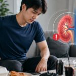 Kidney failure in young adults, a young person holding a glass of water for kidney health