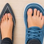 toe box width and foot health, a foot spreading naturally in a wide toe box shoe