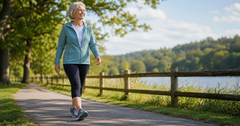 walking shoes for seniors, an older adult walking confidently in supportive shoes